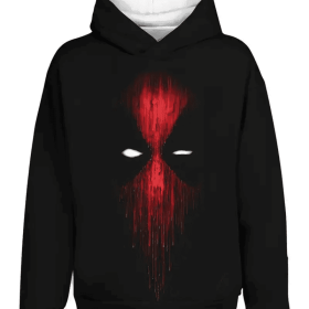 Printed Hooded Sweatshirt (Option: Black-2XL)