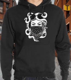 Men's Printed Hoodie (Option: Black-M)